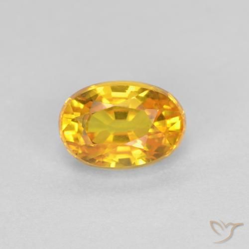0.73ct Натуральный Золотой Сапфир, Овал, Чистота VVS