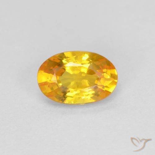 0.59ct Натуральный Золотой Сапфир, Овал, Чистота VVS