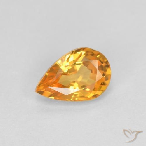0.58ct Натуральный Средний апельсин Сапфир, Форма груши, Чистота VVS