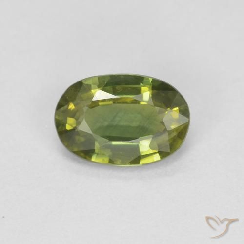 0.66ct Натуральный Средний зеленый Сапфир, Овал, Чистота VS