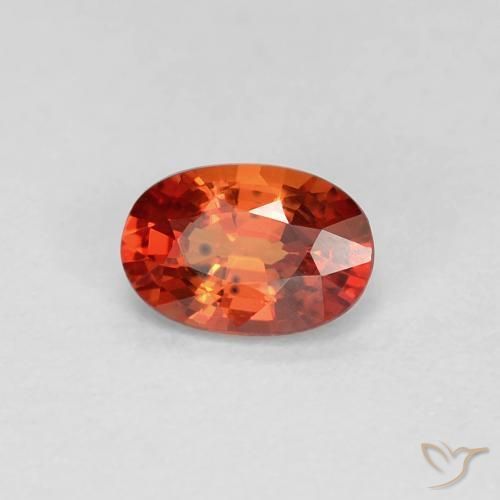 0.55ct Натуральный Ярко-красный Сапфир, Овал, Чистота VVS