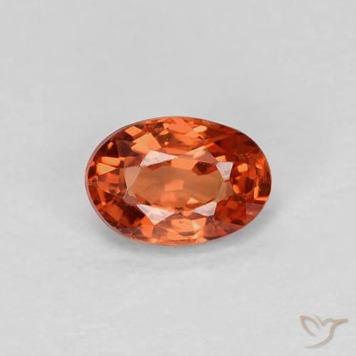 0.58ct Натуральный Оранжево-Красный Сапфир, Овал, VVS-VS