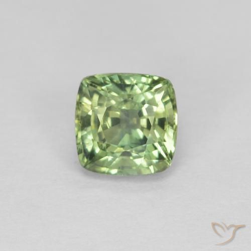 0.82ct Натуральный Желтовато-зеленый Сапфир, Подушка, VVS-VS