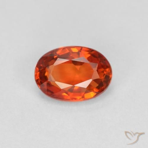 0.64ct Натуральный Красновато-оранжевый Сапфир, Овал, Чистота VVS