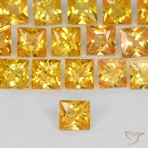 0.06ct Натуральный Темно-золотой апельсин Сапфир, Квадрат, Чистота VS