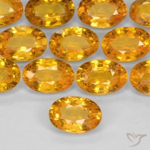 0.60ct Натуральный Оранжево-золотой Сапфир, Овал, Чистота VS