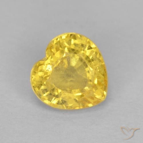 0.56ct Натуральный Шмель желтый Сапфир, Сердце, Чистота VS