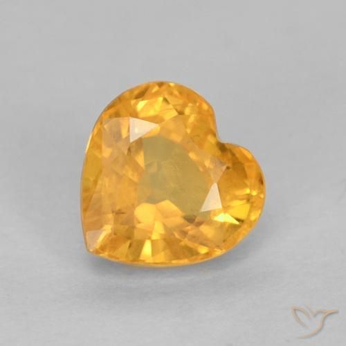 0.51ct Натуральный Средний апельсин Сапфир, Сердце, Чистота VS