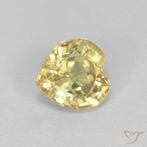0.52ct Натуральный Теплый желтый Сапфир, Сердце, Чистота VVS