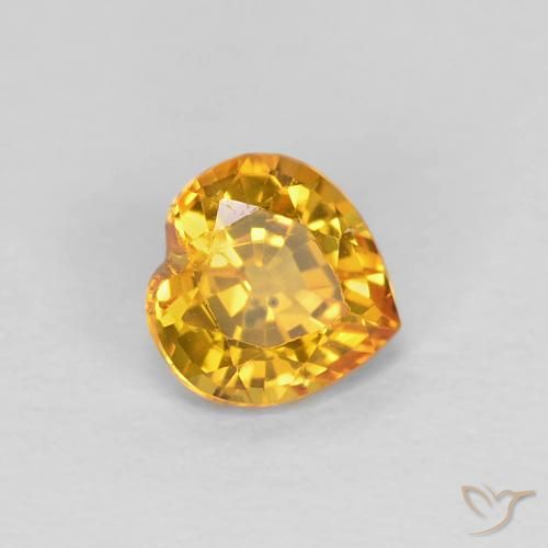 0.44ct Натуральный Темно-золотой Сапфир, Сердце, Чистота VS