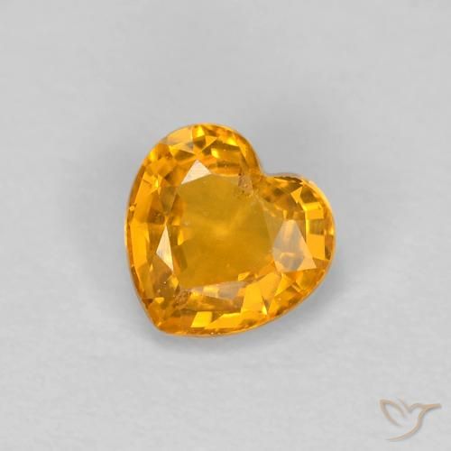 0.45ct Натуральный Средний апельсин Сапфир, Сердце, Чистота VS