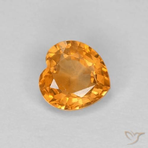0.49ct Натуральный Глубокий оранжево-золотой Сапфир, Сердце, Чистота VVS