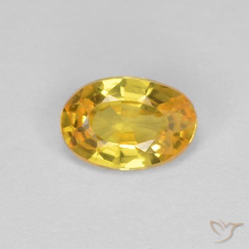 0.44ct Натуральный Золотой Сапфир, Овал, Чистота VVS