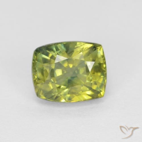 0.98 карата, натуральный Medium Light Green Сапфир, Подушка, VVS-VS