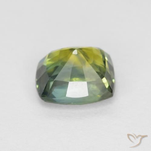 0.98 карата, натуральный Medium Light Green Сапфир, Подушка, VVS-VS