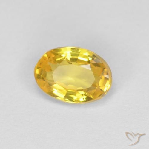 0.49ct Натуральный Золотой Сапфир, Овал, Чистота VVS