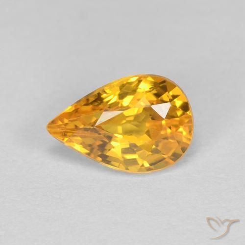 0.56ct Натуральный Темно-золотой Сапфир, Форма груши, Чистота VVS
