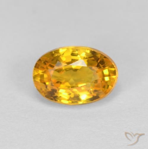 0.70ct Натуральный Темно-золотой Сапфир, Овал, Чистота VVS