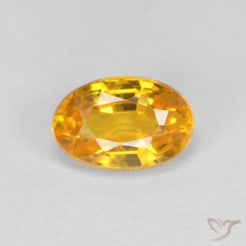0.66ct Натуральный Золотисто-оранжевый Сапфир, Овал, Чистота VVS