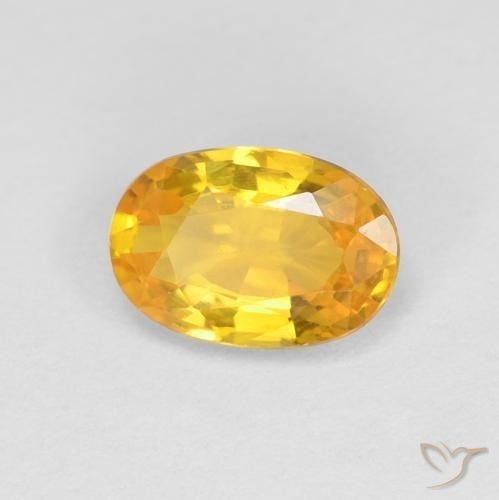 0.57ct Натуральный Золотой Сапфир, Овал, Чистота VVS