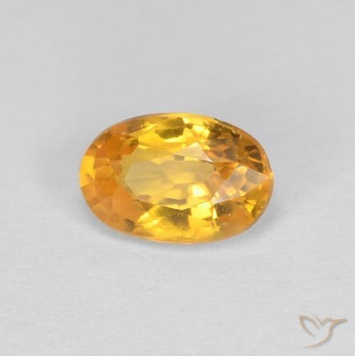 0.55ct Натуральный Темно-золотой апельсин Сапфир, Овал, Чистота VVS
