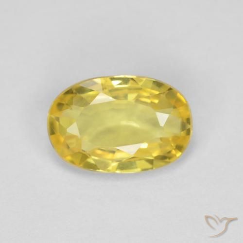 0.52ct Натуральный Коричневато-желтый Сапфир, Овал, Чистота VVS