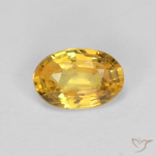 0.59ct Натуральный Золотой Сапфир, Овал, Чистота VVS