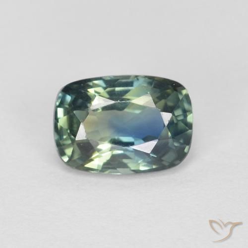 0.89ct Натуральный Бирюзовый Сапфир, Подушка, Чистота VVS