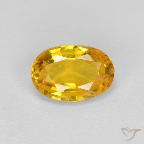 0.60ct Натуральный Золотой Сапфир, Овал, Чистота VS