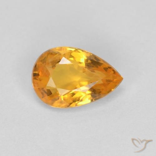 0.50ct Натуральный Средний апельсин Сапфир, Форма груши, VS-SI