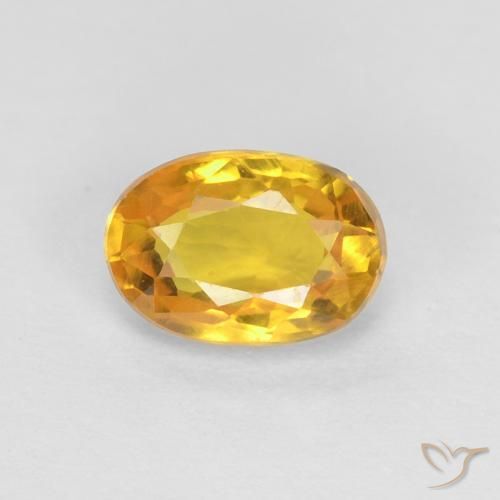 0.60ct Натуральный Золотой Сапфир, Овал, Чистота VVS