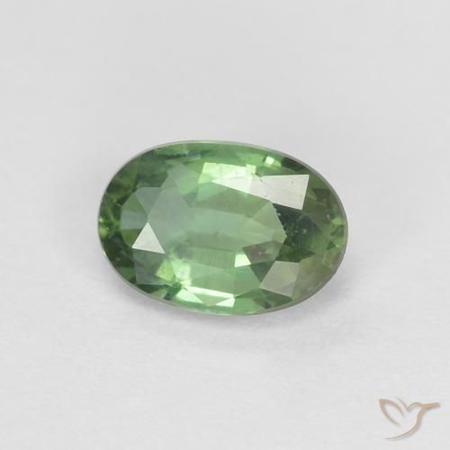 0.53ct Натуральный Травянисто-зелёный Сапфир, Овал, VVS-VS