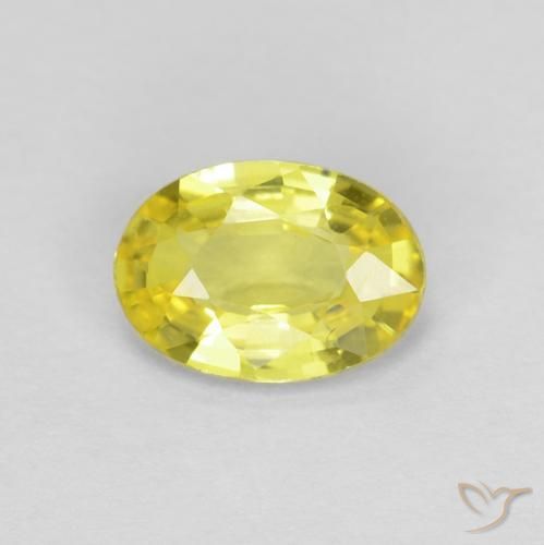 0.49ct Натуральный Средний желтый Сапфир, Овал, Чистота VVS