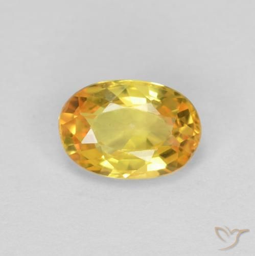 0.57ct Натуральный Золотой Сапфир, Овал, Чистота VS