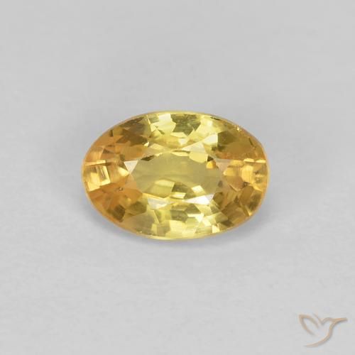 0.65ct Натуральный Тосканский желтый Сапфир, Овал, VVS-VS