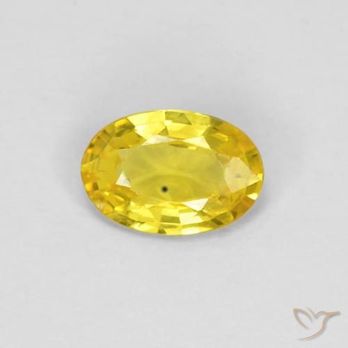 0.43ct Натуральный Желтоватое золото Сапфир, Овал, VVS-VS