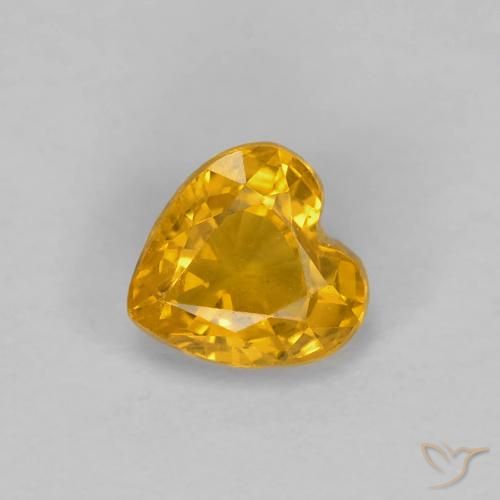 0.51ct Натуральный Глубокий оранжево-золотой Сапфир, Сердце, Чистота VS