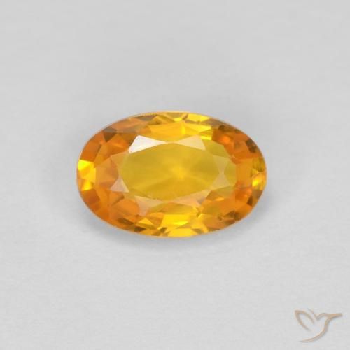 0.62ct Натуральный Темно-оранжево-золотой Сапфир, Овал, Чистота VVS