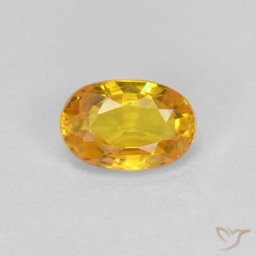 0.68ct Натуральный Золотой Сапфир, Овал, Чистота VVS