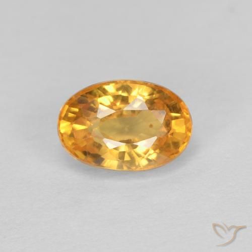 0.75ct Натуральный Глубокий оранжево-золотой Сапфир, Овал, Чистота VVS