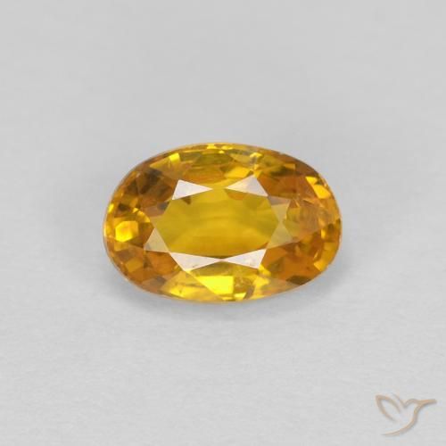 0.71ct Натуральный Темно-золотой Сапфир, Овал, Чистота VVS