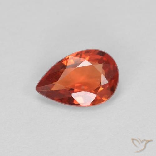 0.50ct Натуральный Красновато-оранжевый Сапфир, Форма груши, Чистота VVS