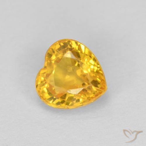 0.52ct Натуральный Золотой Сапфир, Сердце, Чистота VS