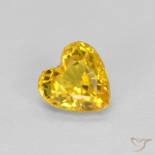0.44ct Натуральный Золотой Сапфир, Сердце, Чистота VVS