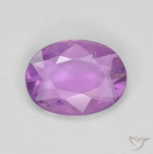 0.65ct Натуральный Средний розовато-фиолетовый Сапфир, Овал, VVS-VS