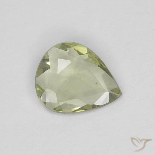 0.34ct Натуральный Теплый зеленый Сапфир, Форма груши, VVS-VS
