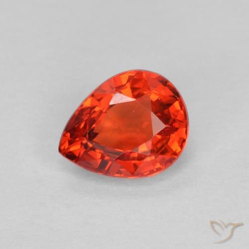 0.46ct Натуральный Ярко-малиновый красный Сапфир, Форма груши, Чистота VS