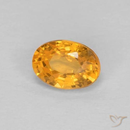 0.66ct Натуральный Оранжево-золотой Сапфир, Овал, Чистота VS