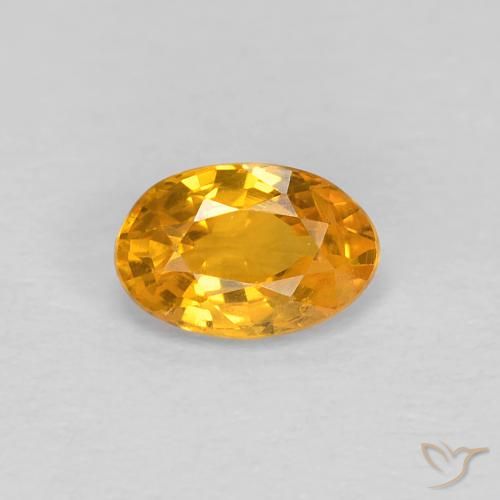 0.54ct Натуральный Оранжево-золотой Сапфир, Овал, Чистота VS