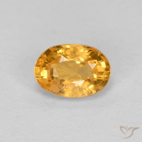 0.65ct Натуральный Оранжево-золотой Сапфир, Овал, Чистота VS